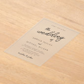 Moderne spielerische Schwarz-weiße Hochzeit Acryleinladungen (Ablage )