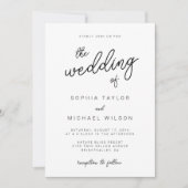 Moderne spielerische Schwarz-weiße Hochzeit Einladung (Vorderseite)