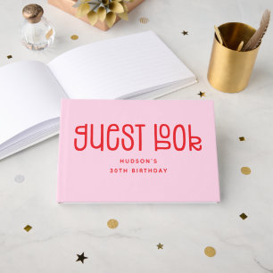Moderne spielerische Typografie Geburtstag Gästebuch