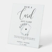 Moderne Spielkarten Hochzeitsbuch-Zeichen Sockelschild (Vorderseite)