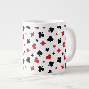 Moderne Spielkartensymbole Muster Jumbo-Tasse