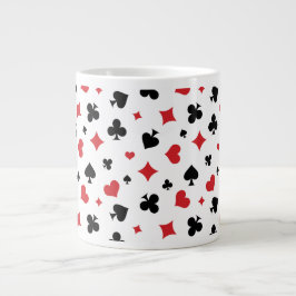 Moderne Spielkartensymbole Muster Jumbo-Tasse
