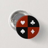Moderne Spielkartensymbole Poker- & Bridge-Geschen Button (Vorne & Hinten)