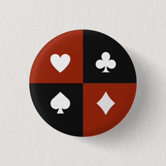 Moderne Spielkartensymbole Poker- & Bridge-Geschen Button (Vorderseite)