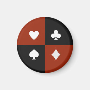 Moderne Spielkartensymbole Poker- & Bridge-Geschen Magnet