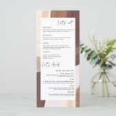 Moderne Spikatour Terracotta | Hochzeitsmenü Menükarte (Stehend Vorderseite)