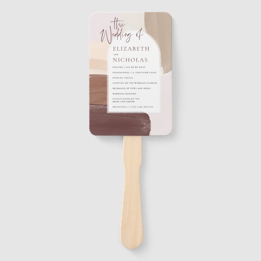 Moderne Spikatour Terracotta | Hochzeitsprogramm Fächer (Vorderseite)