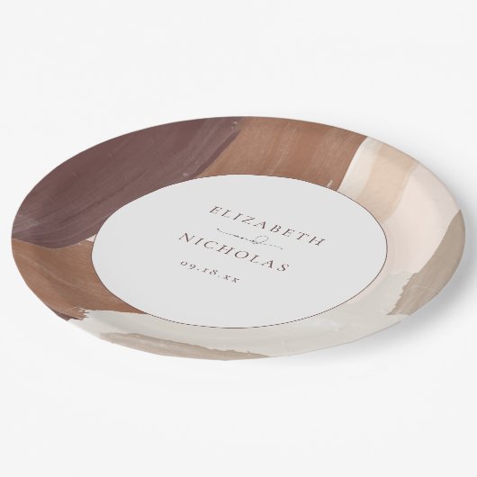 Moderne Spikatour Terracotta | Monografische Hochz Pappteller (Schrägansicht)