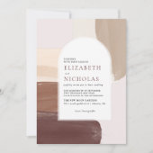 Moderne Spikatterrasse Cotta | Boho Wedding Einladung (Vorderseite)