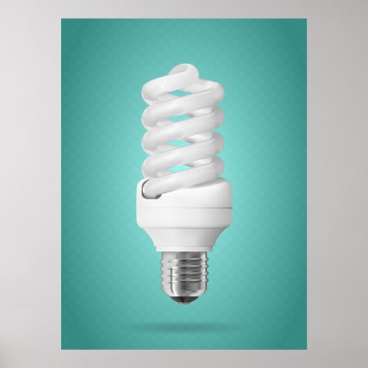 Moderne Spiral-Kompaktleuchtstofflampe Poster (Vorne)