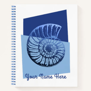 Moderne Spiral Muschel Ocean Blue Journal Notizblock
