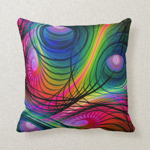 Moderne Spirale u. Kreiseabstraktes Throwkissen Kissen