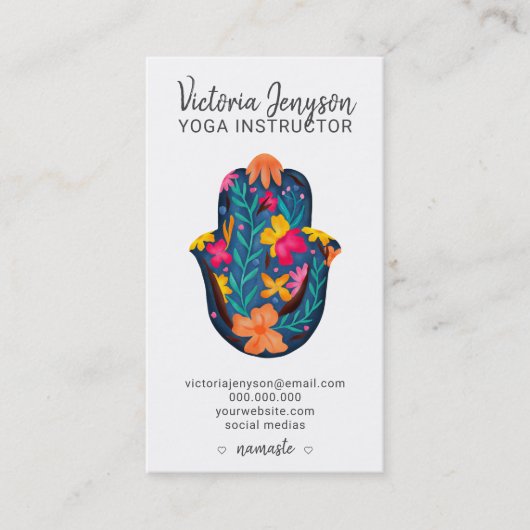 Moderne spirituelle Meditation Hamsa Yoga Visitenkarte (Vorderseite)