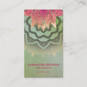Moderne spirituelle Yoga-Mandala-Pastellrosa-Lotos Visitenkarte