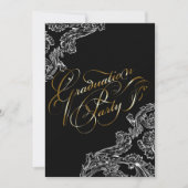 Moderne Spitzen- und Kalligraphie-Abschluss Einlad Einladung (Vorderseite)