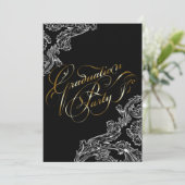Moderne Spitzen- und Kalligraphie-Abschluss Einlad Einladung (Stehend Vorderseite)
