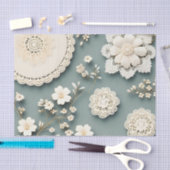 Moderne Spitzenweiße Blume Seidenpapier (Handwerk)