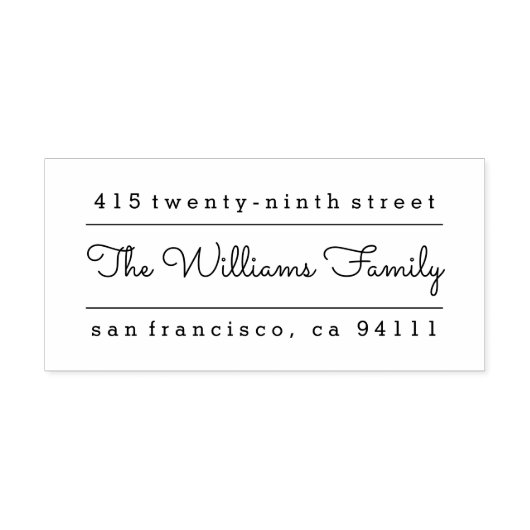 Moderne Split Address Self-Inking Rücksendeadresse Permastempel (Design)