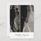 Moderne Split-Foto-Hochzeit  Einladung (Vorderseite)