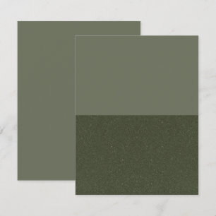 Moderne Split Moosgrüne Flachkarte zur Vorabanzeig Save The Date