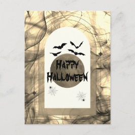Moderne Spooky Bat Black Typografy Happy Halloween Feiertagspostkarte