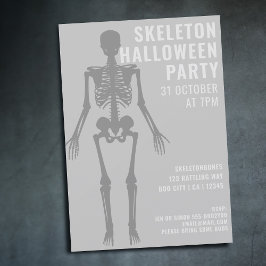 Moderne Spooky Skeleton Halloween-Party Einladung