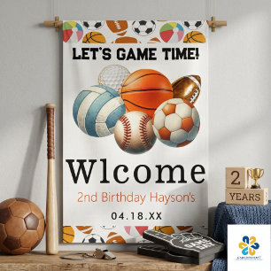 Moderne Sportkinder 2. Geburtstag Banner