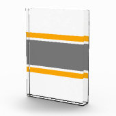 Moderne, sportlich-graugelbe, weiße Streifen Fotoblock (Rechts)