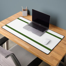 Moderne, sportlich-waldgrüne Streifen auf Weiß Schreibtischunterlage