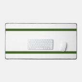 Moderne, sportlich-waldgrüne Streifen auf Weiß Schreibtischunterlage (Tastatur & Maus)