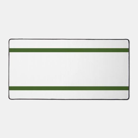 Moderne, sportlich-waldgrüne Streifen auf Weiß Schreibtischunterlage (Vorderseite)