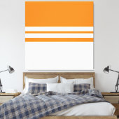 Moderne Sporty Bright Orange Streifen Leinwanddruck (Insitu (Schlafzimmer))