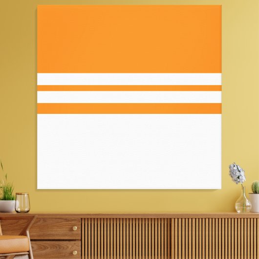 Moderne Sporty Bright Orange Streifen Leinwanddruck (Insitu (Wohnzimmer))