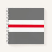 Moderne Sporty Bright Red White Gray Racing Streif Notizblock (Vorderseite)