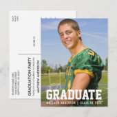 Moderne Sporty Graduation Party Einladung Foto (Vorne/Hinten)