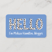 Moderne Spots HELLO I'm Name Personalisiert Busine Visitenkarte (Vorderseite)
