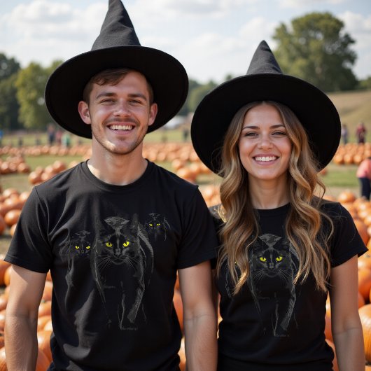 Moderne spöttische schwarze Katze Schattengotik Su T-Shirt
