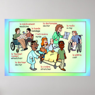 Moderne Sprachen, Französisch, im Krankenhaus Poster