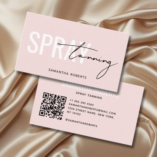 Moderne Spray-Tan-QR-Code-Rosé Visitenkarte