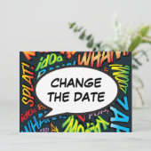 Moderne Sprechblase zum Ändern des Datums Save The Date (Stehend Vorderseite)
