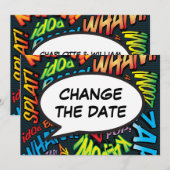 Moderne Sprechblase zum Ändern des Datums Save The Date (Vorne/Hinten)