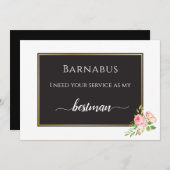 Moderne Spring Pink Rose Digital Bestman Card Einladung (Vorne/Hinten)