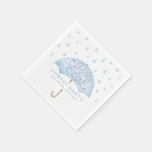 Moderne Sprinkle Babydusche Rosa Serviette (Ecke)