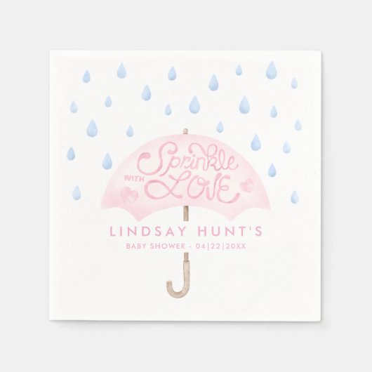 Moderne Sprinkle Babydusche Rosa Serviette (Vorderseite)