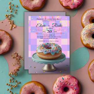 Moderne Sprinklen aus Donut Scheckkartoffeln Babyd Einladung