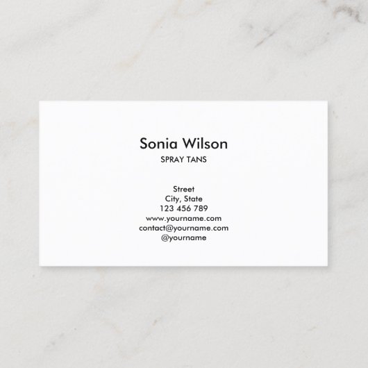 Moderne Spritzbräunungs-Event-Planer Makeup Künstl Visitenkarte (Rückseite)