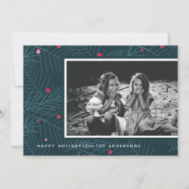 Moderne Spruce 1-Foto Happy Holidays Feiertagskarte