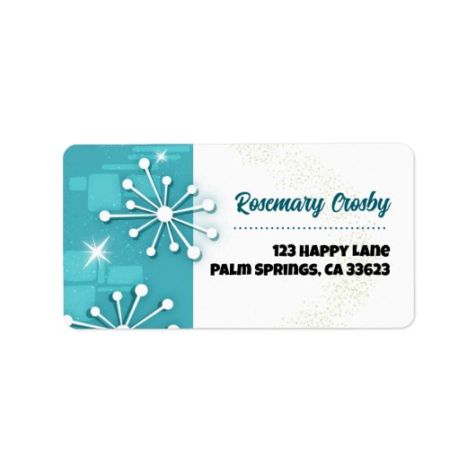 Moderne Sputnik-Rücksendeadressen-Aufkleber des Mi Adressaufkleber (Vorne)