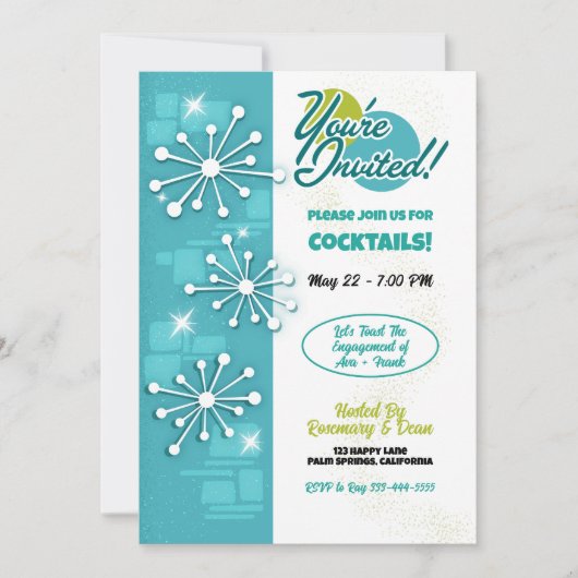 Moderne Sputniks-Party Einladungen des Mittelalter (Vorderseite)