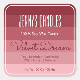 Moderne Square Border Pastel Rainbow Ombre Burgund Quadratischer Aufkleber